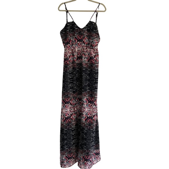 PARKER Black Pink Graphic Digital Print Sleeveless Maxi Dress Tie Back D… - Picture 1 of 12